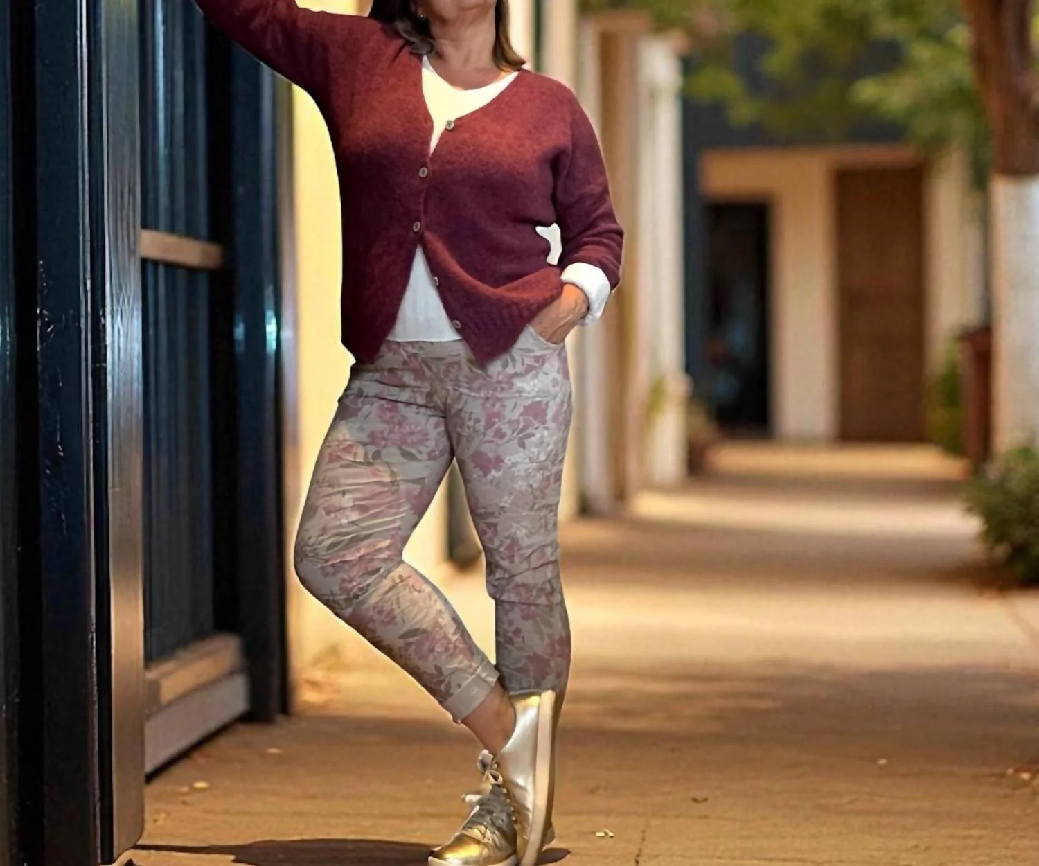 Cloudfall V-Neck Cardigan In Mulberry
