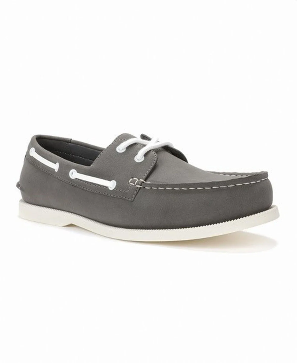 Club Room Elliot Mens Gray Canvas Moc Toe Comfort Casual Boat Shoes ZAP2364 - Image 5