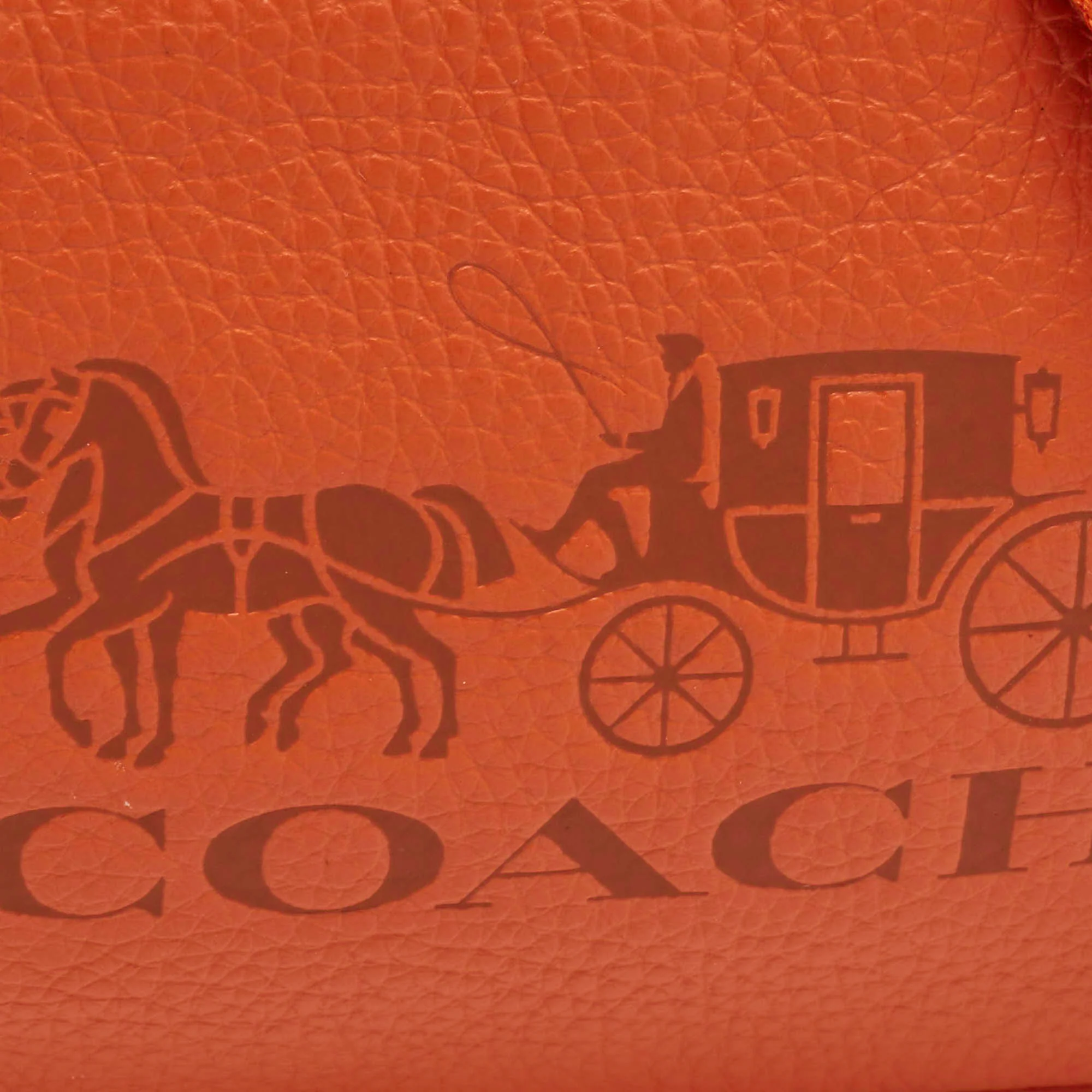 Coach Jes Orange Leather Convertible Belt Bag - Image 5