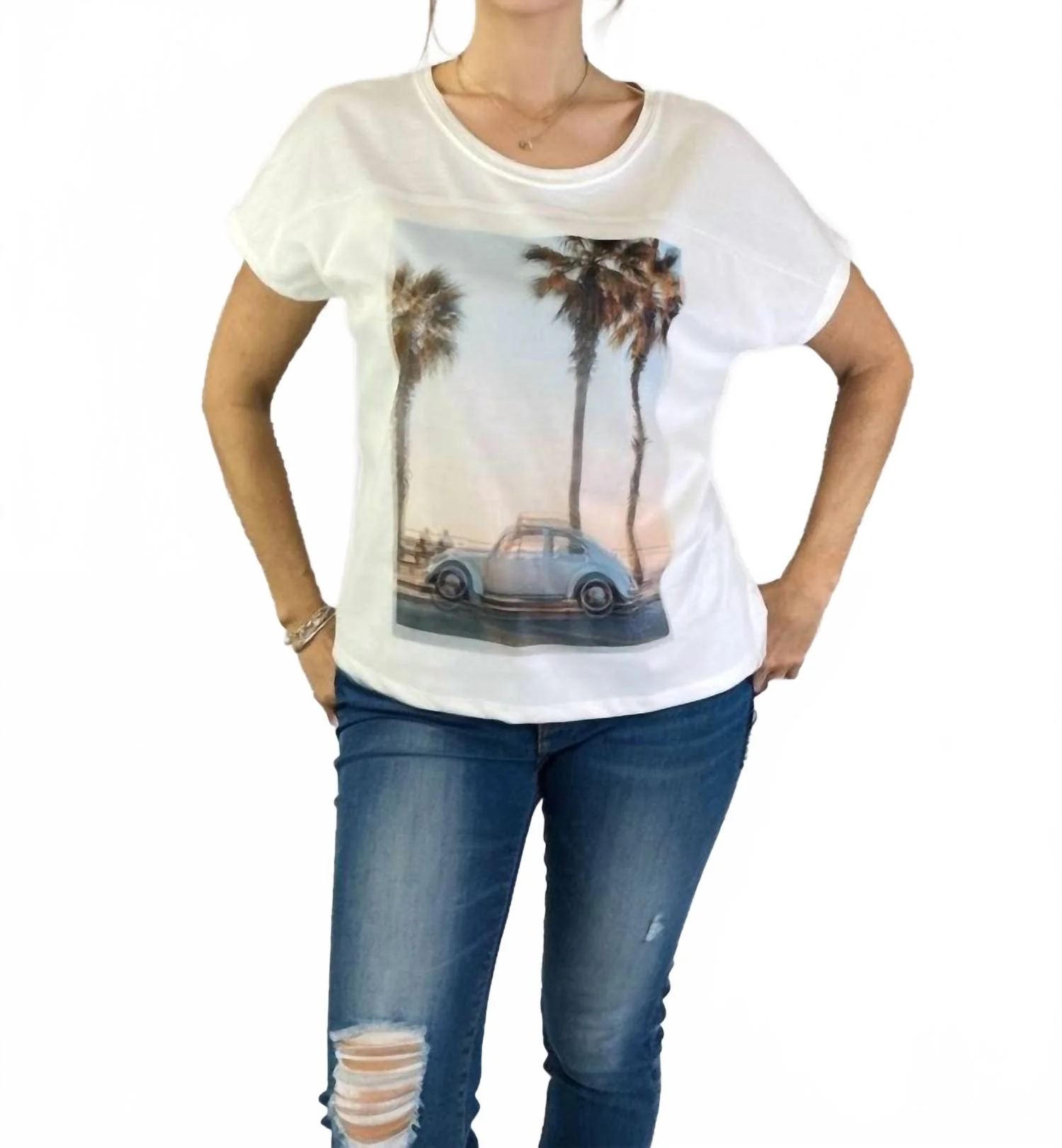 Coastal Cruiser Graphic Tee In White