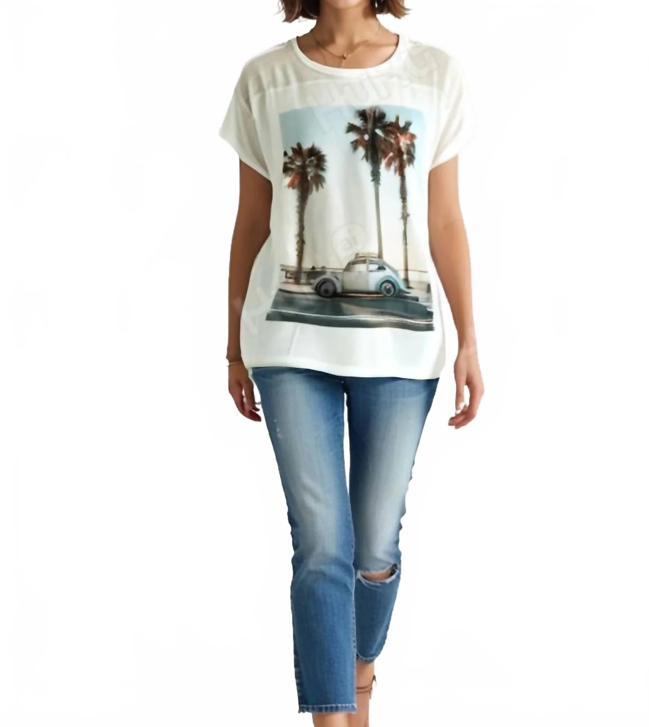 Coastal Cruiser Graphic Tee In White - Image 4