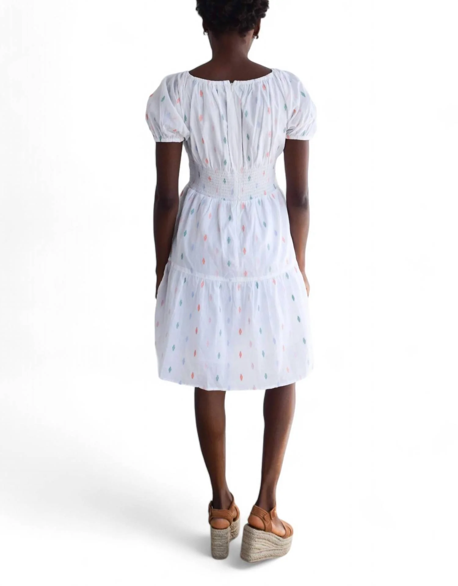 Coco India Medallion Dress In White/multi - Image 3