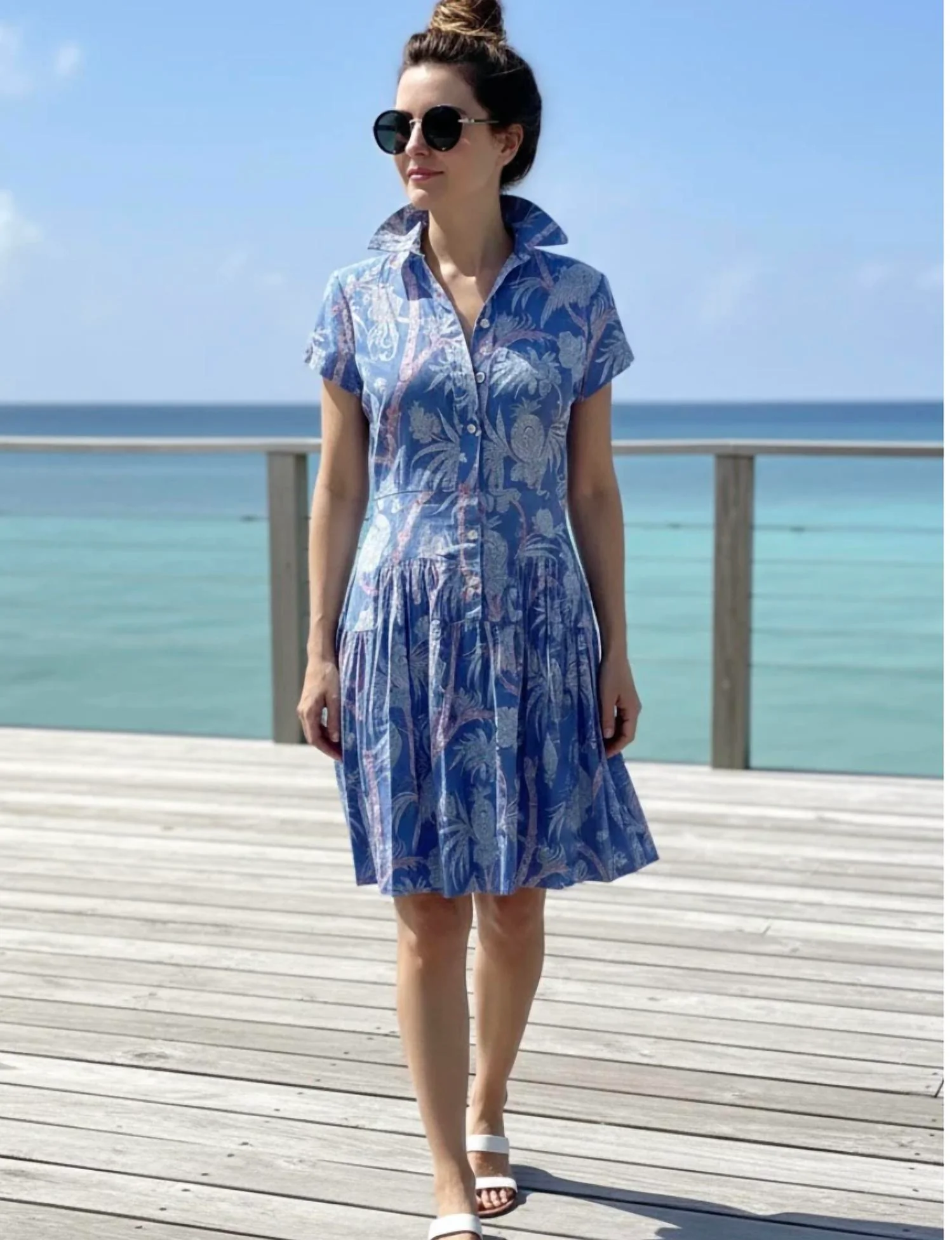 Colette Dress In Blue - Image 2