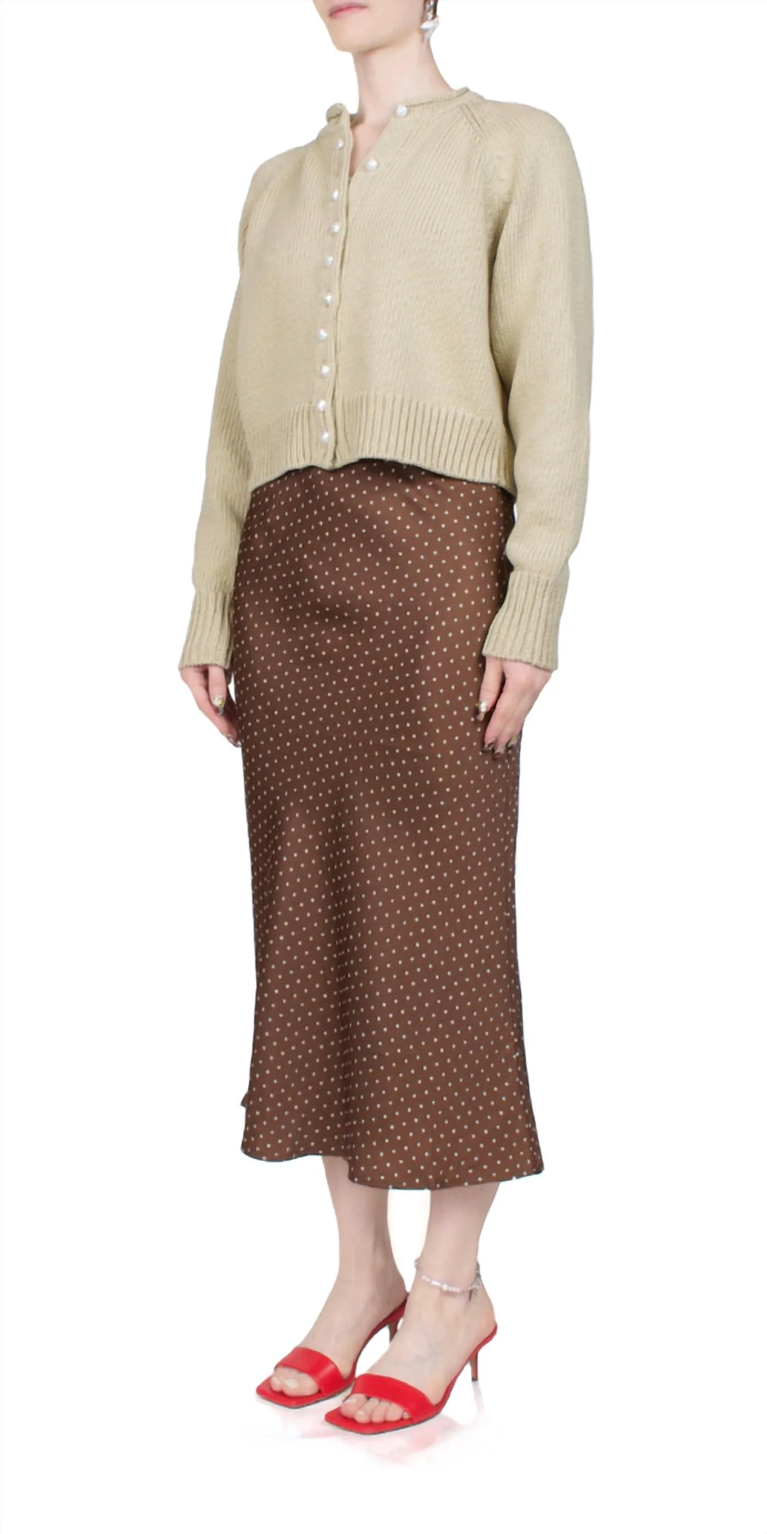 Coletti Cardigan In Khaki - Image 3