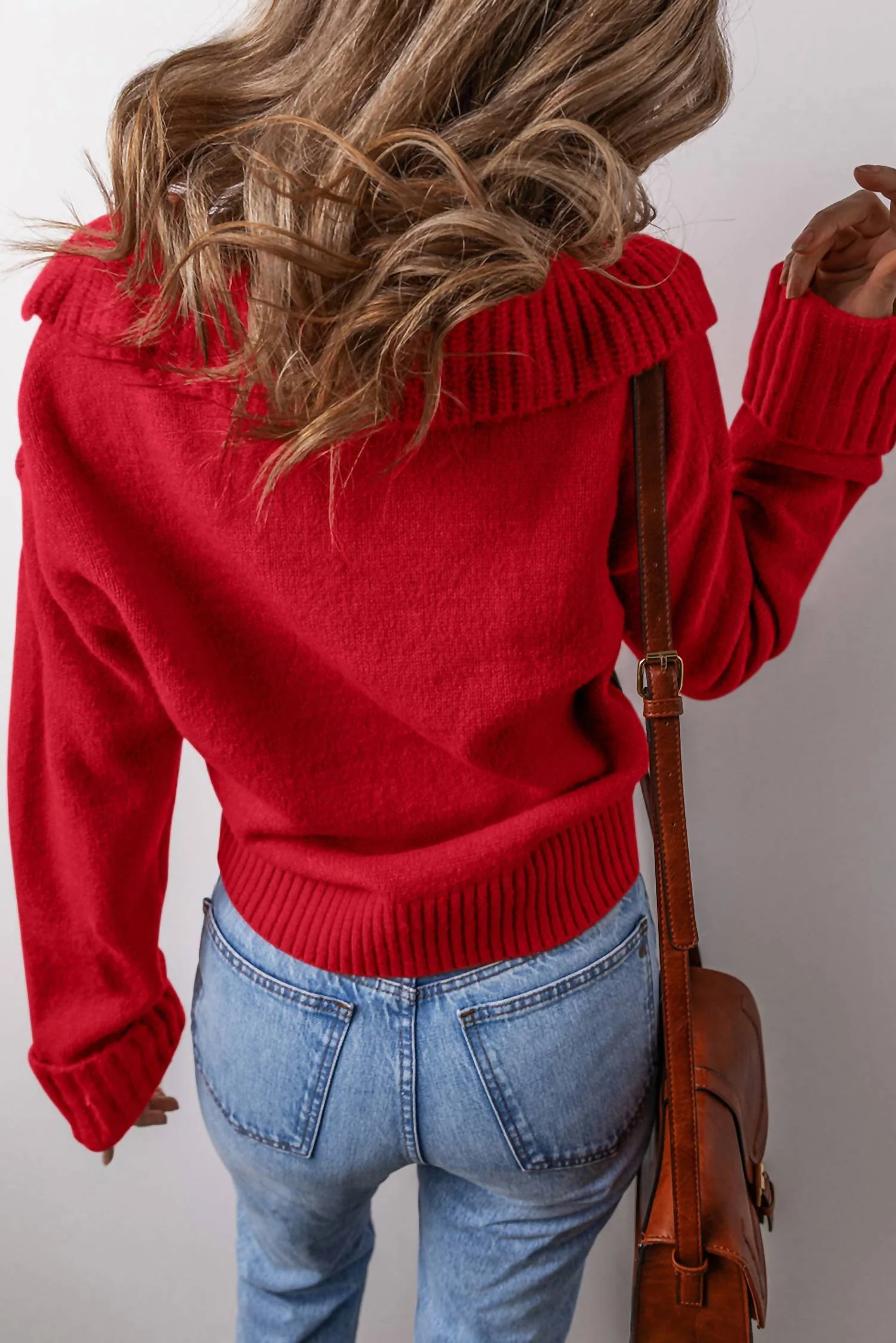 Collared V Neck Sweater - Image 2
