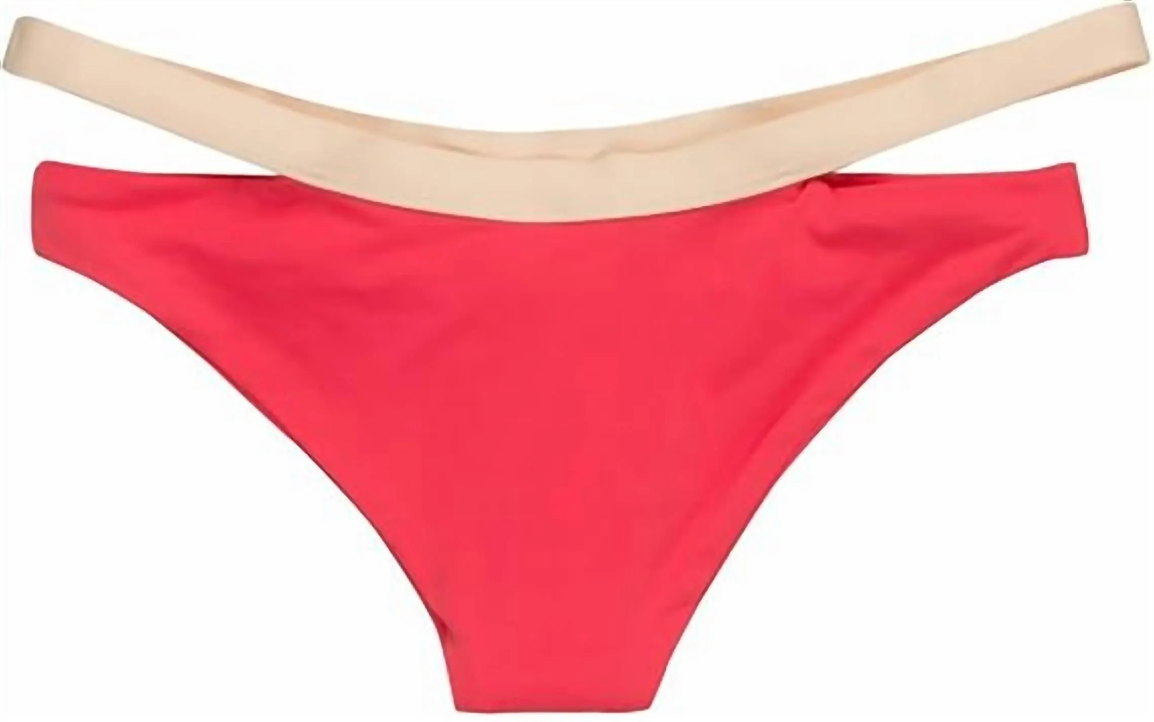 Color Block Hollywood Bikini Bottom In Geranium - Image 5