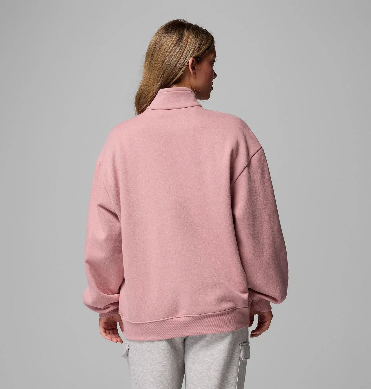 Columbia Aldermore Sweatshirt Women Eraser Pink Half Zip Fleece Pullover JAX1042