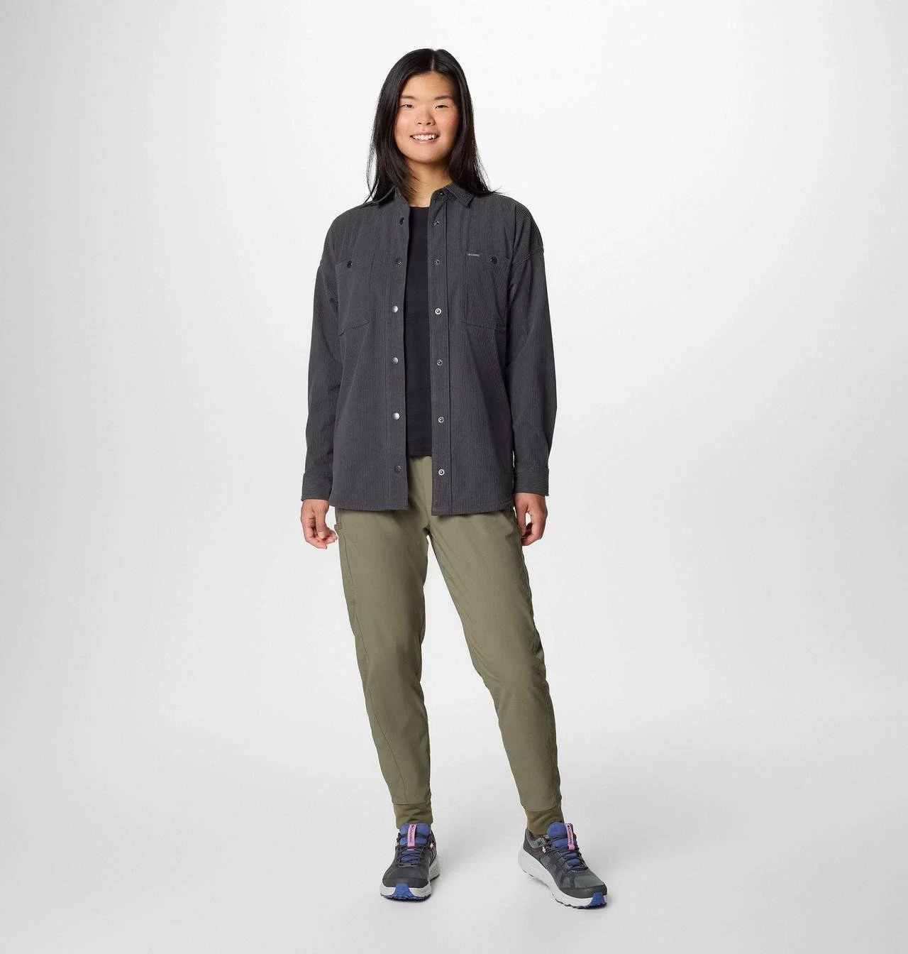 Columbia Blue Point Creek Shirt Jacket Women Shark Corduroy Button Front JAX1009 - Image 3