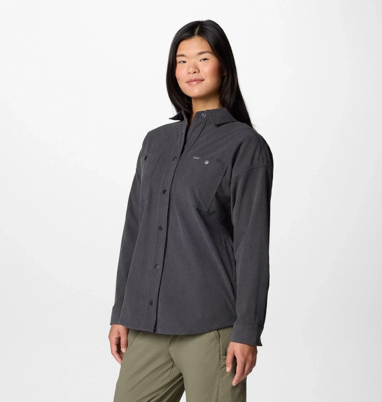 Columbia Blue Point Creek Shirt Jacket Women Shark Corduroy Button Front JAX1009 - Image 5