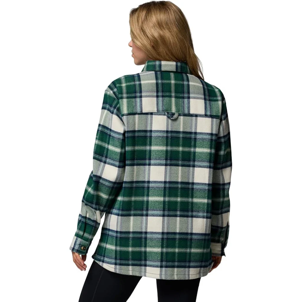Columbia Blue Point Creek Shirt Jacket Womens Forest Buffalo Check JAX1110 - Image 2