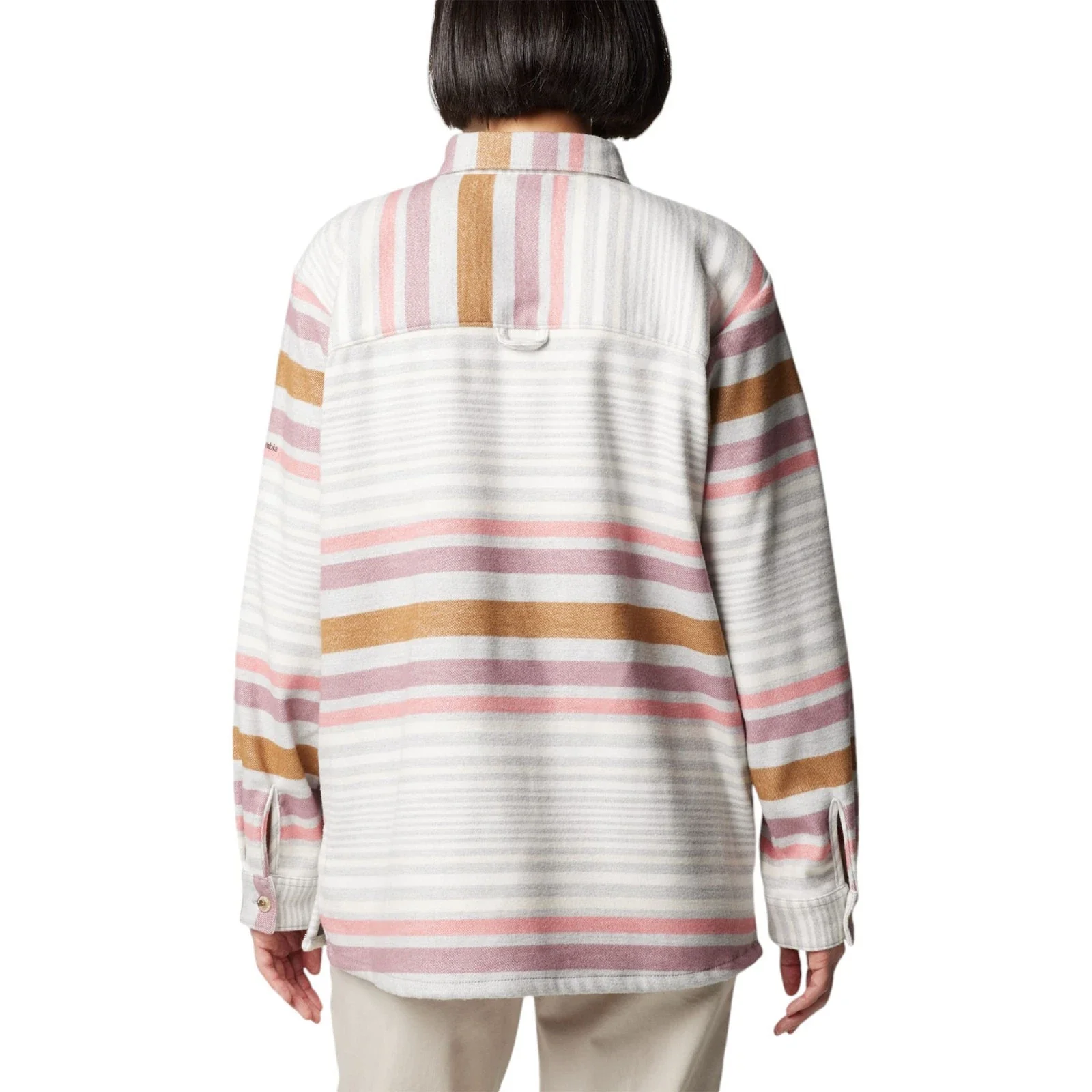 Columbia Blue Point Creek Shirt Jacket Womens Multi Striped Button Up JAX778 - Image 2
