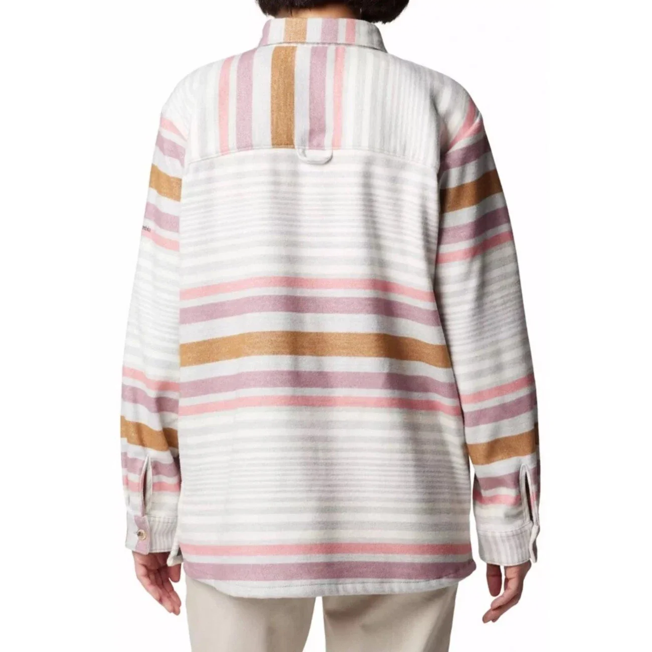 Columbia Blue Point Creek Shirt Jacket Womens Multicolor Striped Collared JAX403 - Image 2