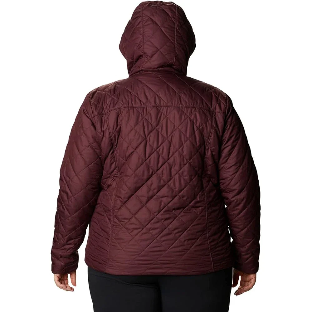 Columbia Copper Crest Quilted Jacket Women's Maroon Hooded Full Zip JAX844 - Image 2