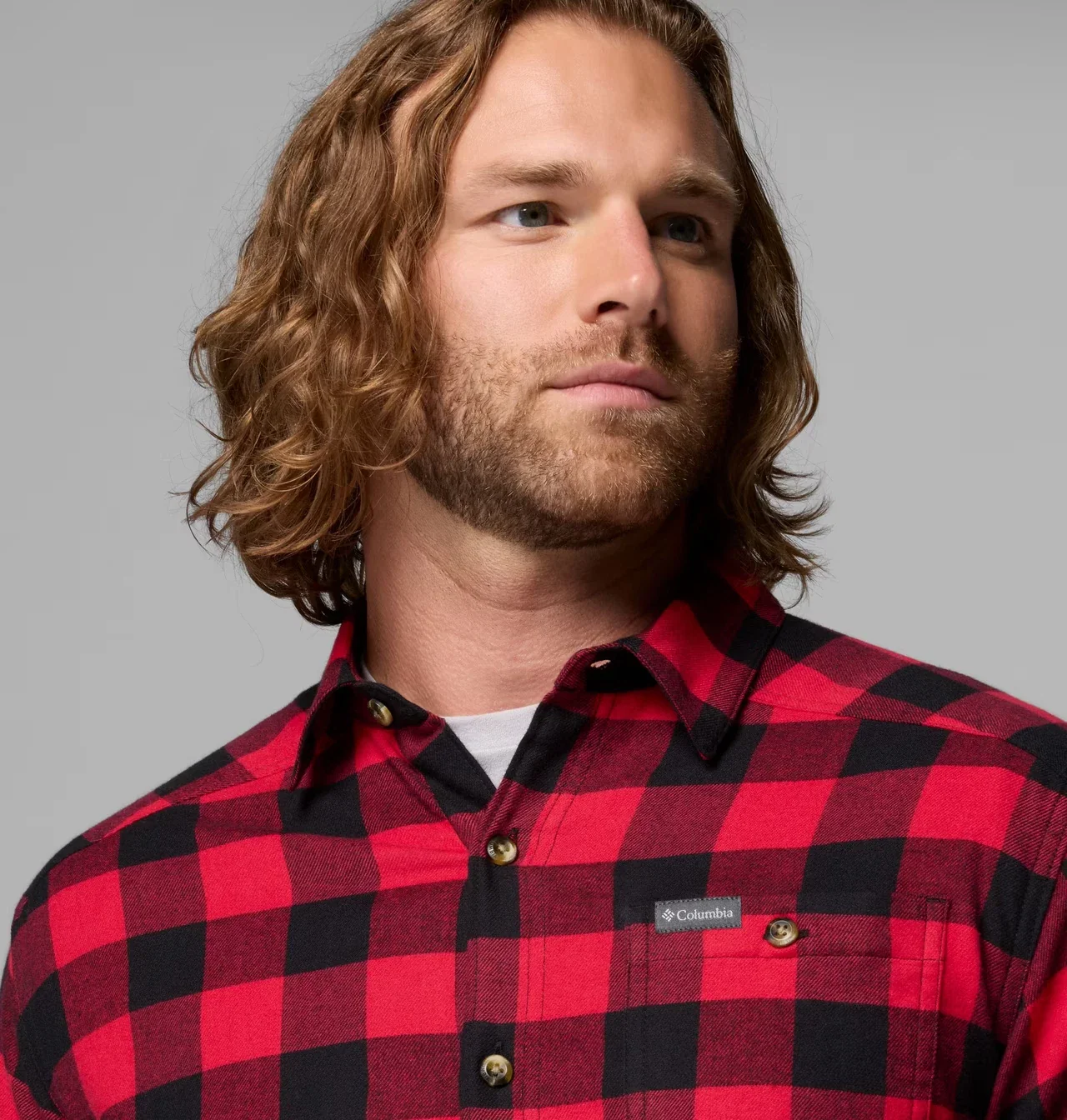 Columbia Cornell Woods Shirt Men's Red Check Flannel Long Sleeve KFC368 - Image 6