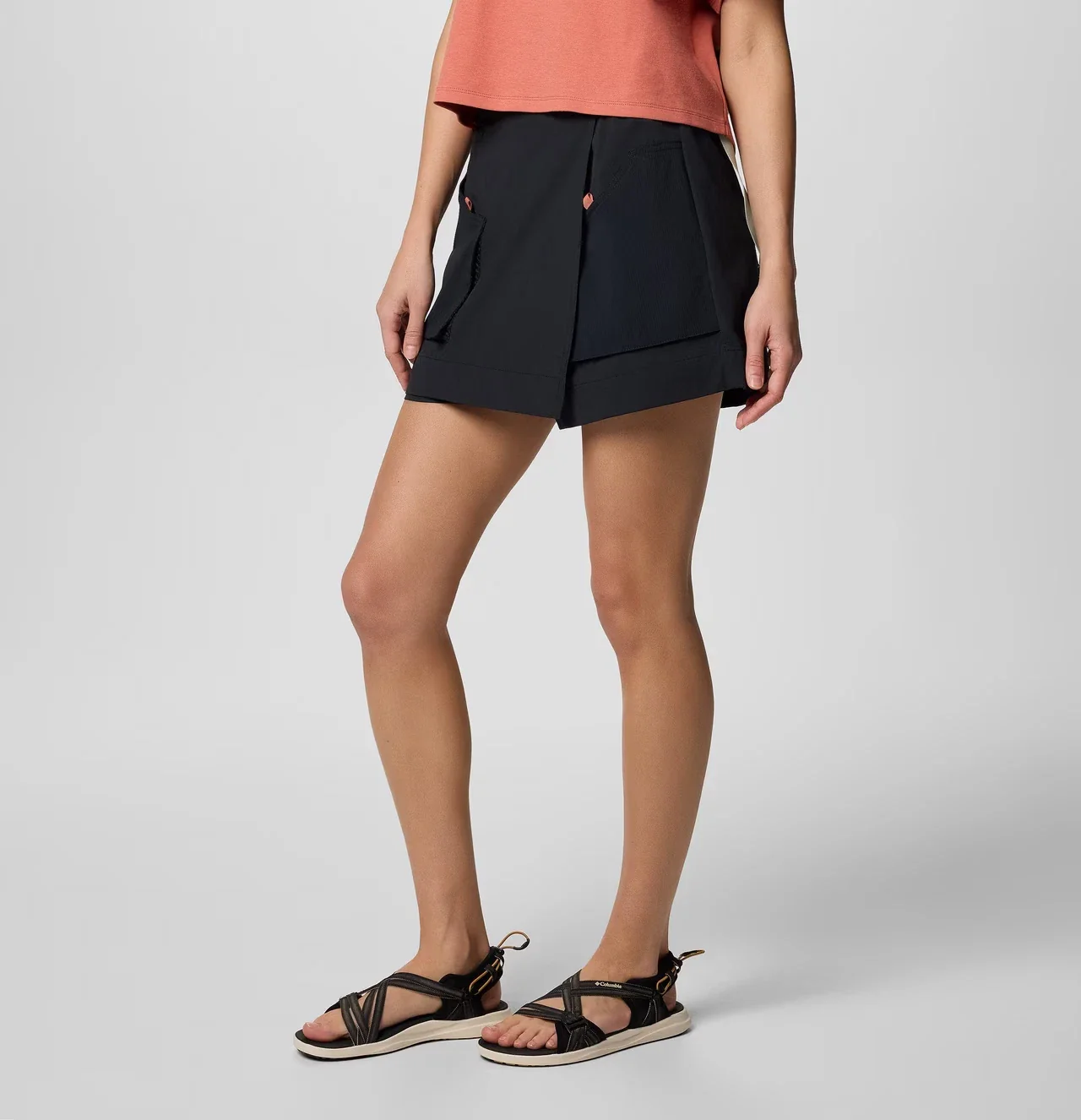 Columbia Cove Beach Utility Skort Women Black Stretch Elastic Waist DSGL1045 - Image 3