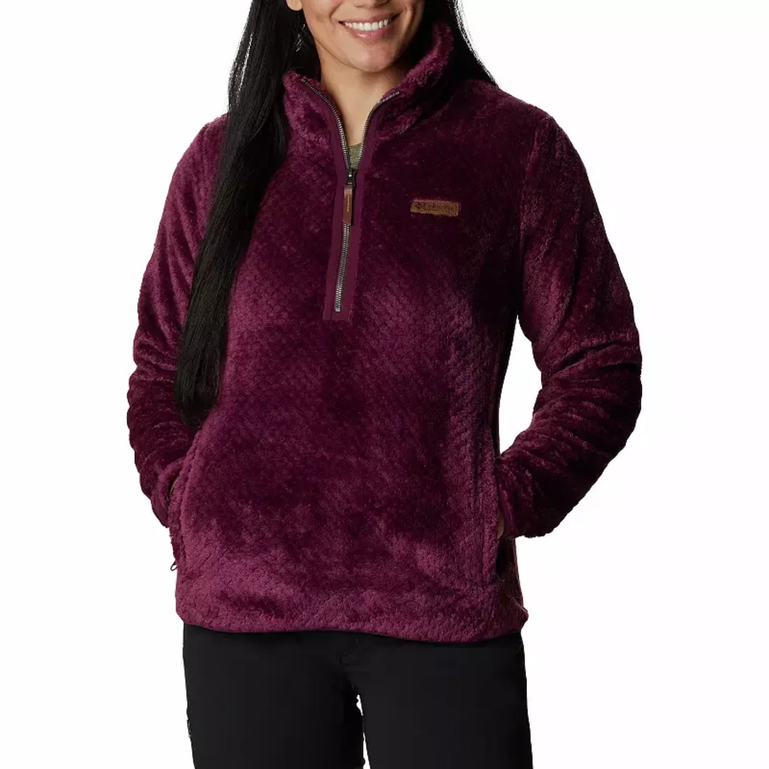 Columbia Fireside Sweatshirt Women's Marionberry Sherpa Fleece 1/4 Zip JZZ548