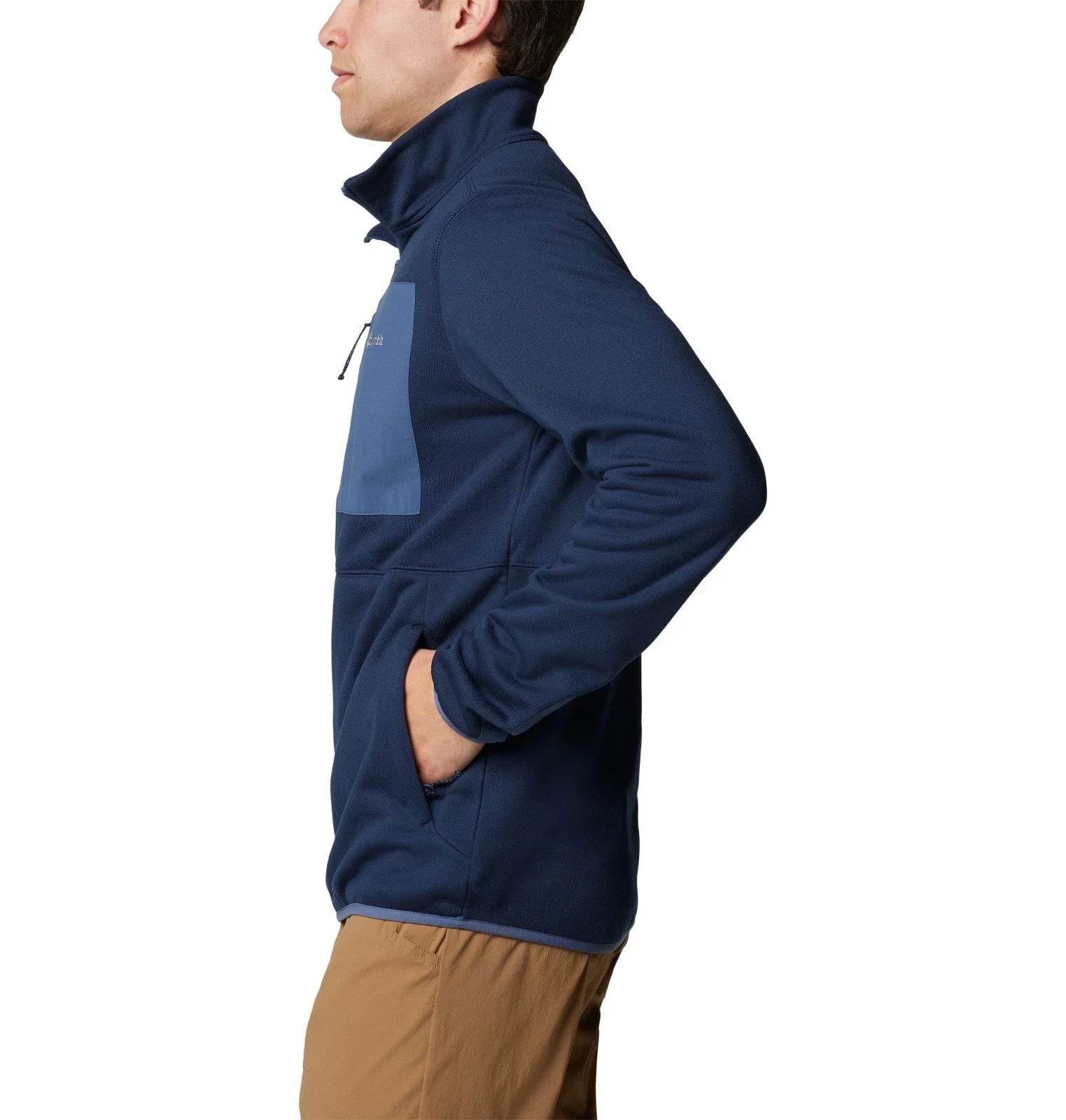 Columbia Hike Half Zip II Jacket Men's Collegiate Blue Fleece Mock Neck JAX889 - Image 2
