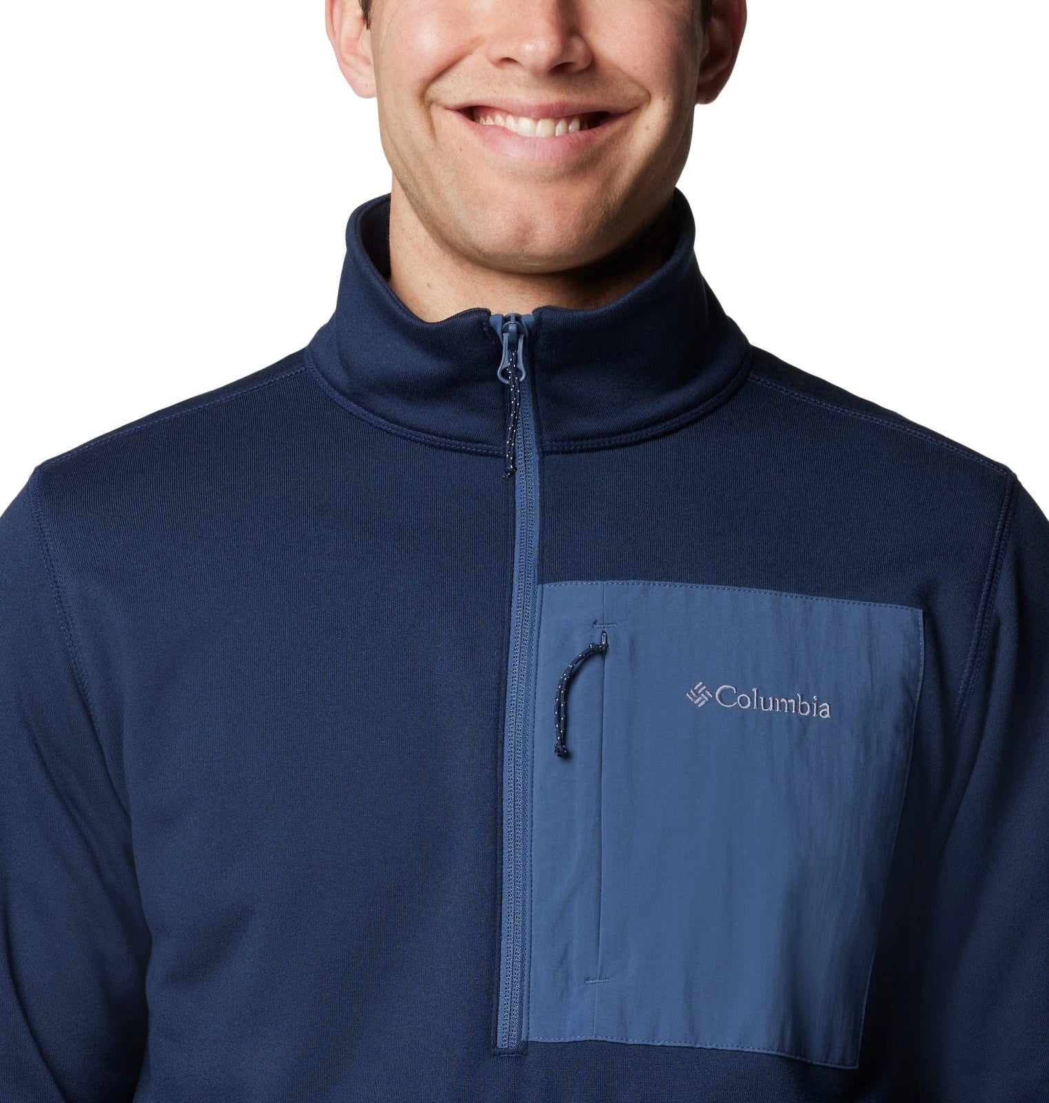 Columbia Hike Half Zip II Jacket Men's Collegiate Blue Fleece Mock Neck JAX889 - Image 5