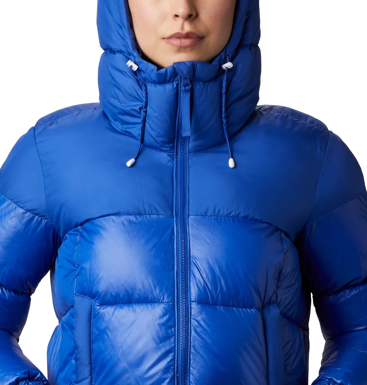 Columbia Pike Lake II Puffer Jacket Women's Blue Insulated Hooded GN - Image 4