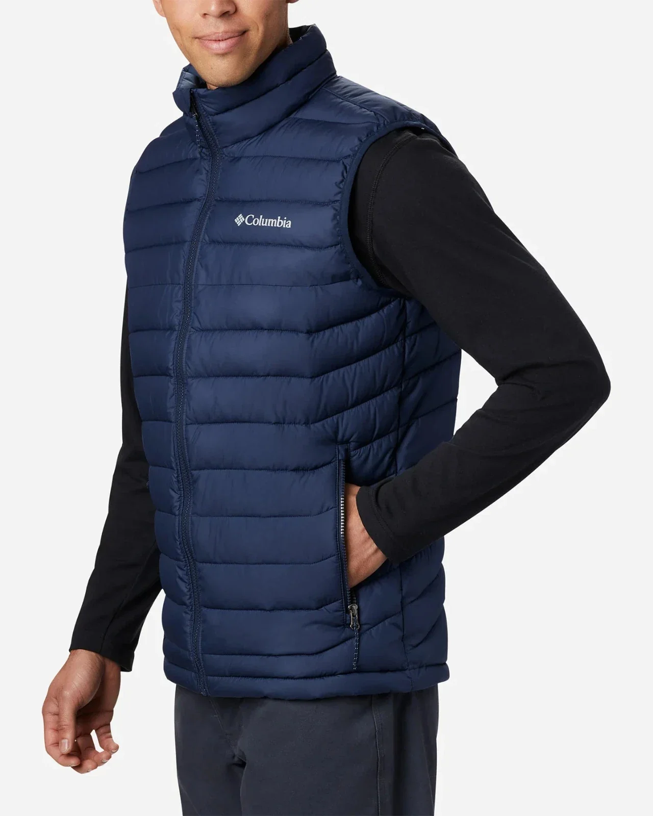 Columbia Powder Lite Vest Men's Blue Insulated Full Zip Outdoor RED572 - Image 3