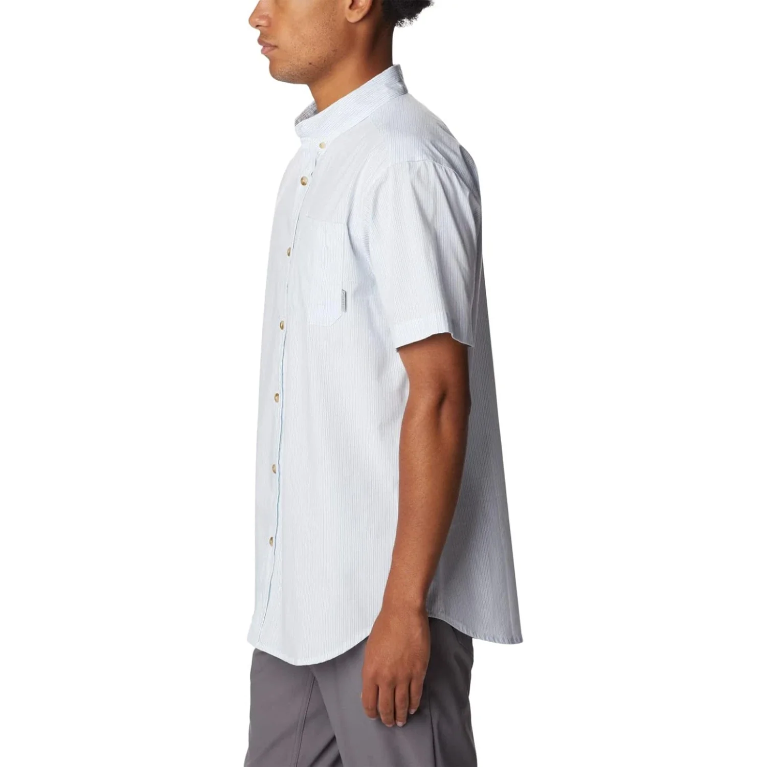 Columbia Rapid Rivers Shirt Men White Stripe Short Sleeve Button-Down FROG269 - Image 4