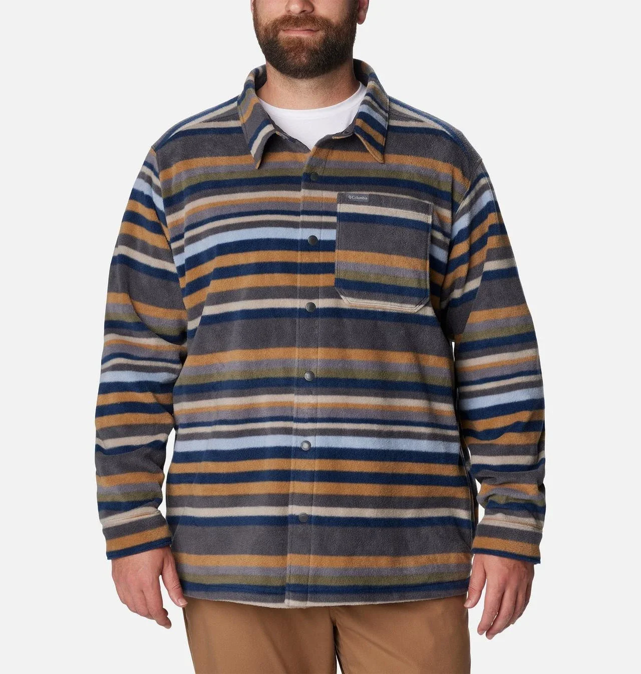Columbia Steens Mountain Printed Shirt Jacket Men's Multicolor Striped JZZ574 - Image 3