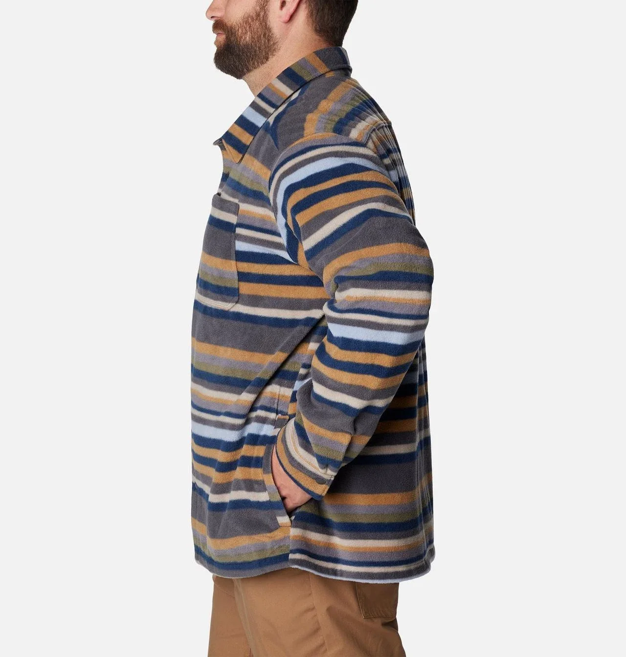 Columbia Steens Mountain Printed Shirt Jacket Men's Multicolor Striped JZZ574 - Image 4