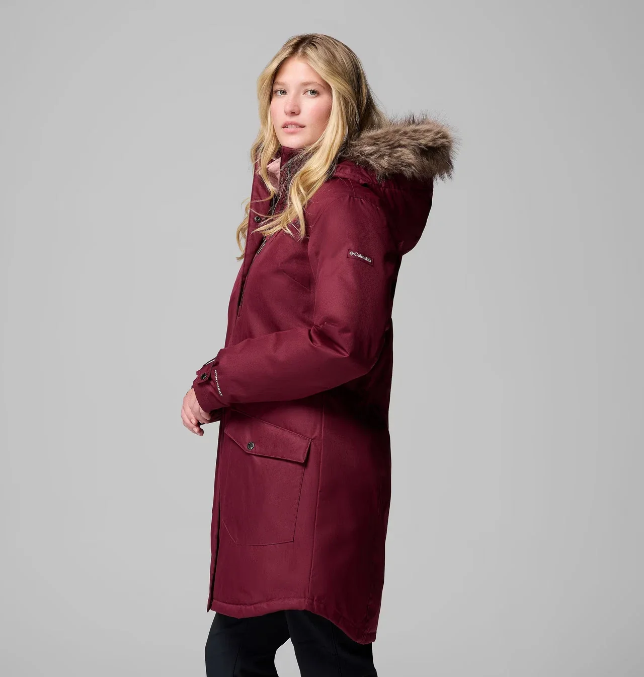 Columbia Suttle Mountain Parka Jacket Women's Rich Wine Insulated JZZ1317 - Image 3