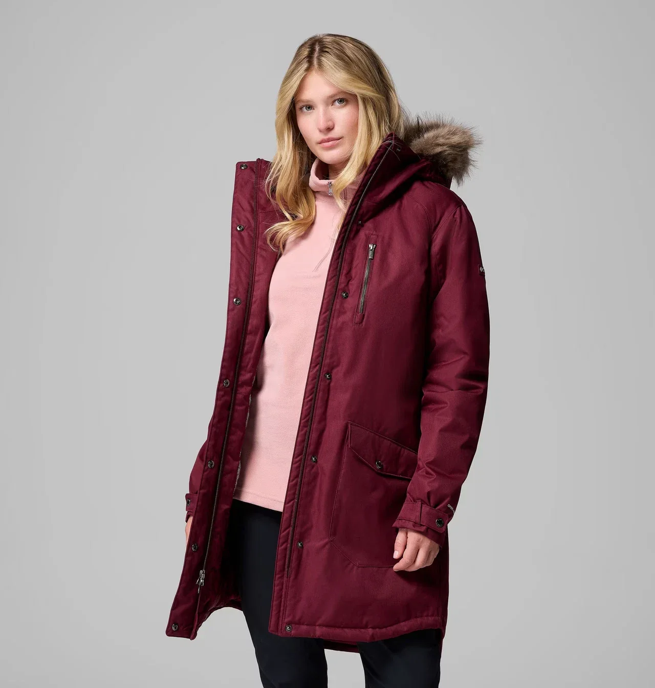Columbia Suttle Mountain Parka Jacket Women's Rich Wine Insulated JZZ1317 - Image 4