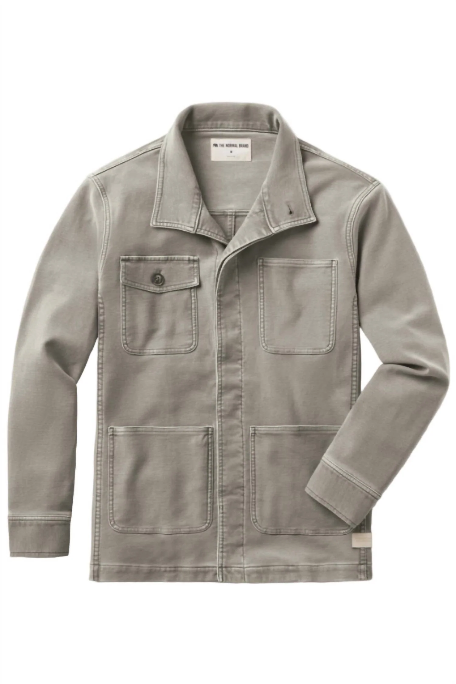 Comfort Terry Chore Coat In Moss - Image 3