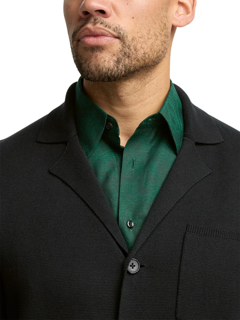 Cotton Notch Lapel Cardigan Sweater - Image 3