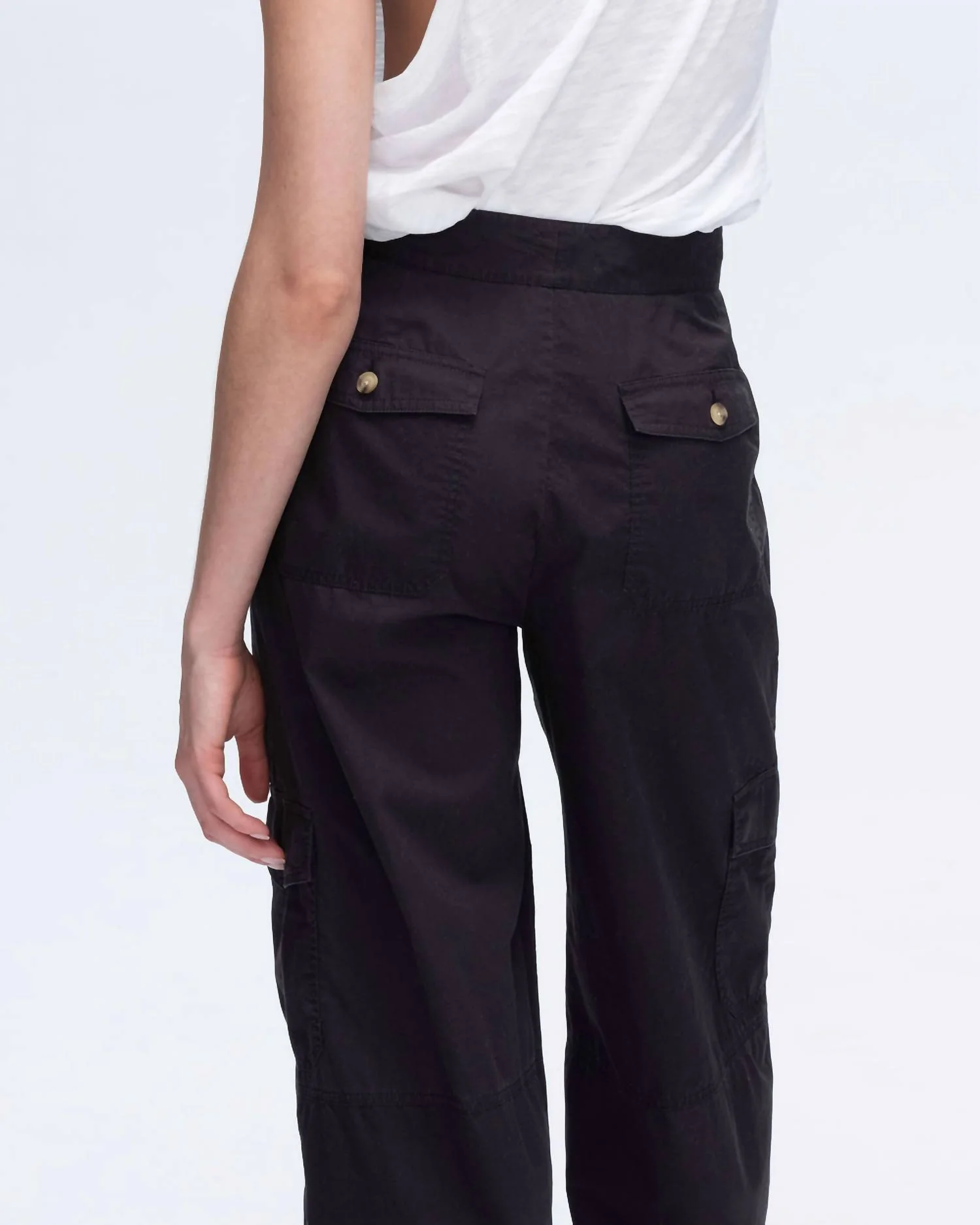 Cotton Poplin Cargo Pant In Black - Image 2
