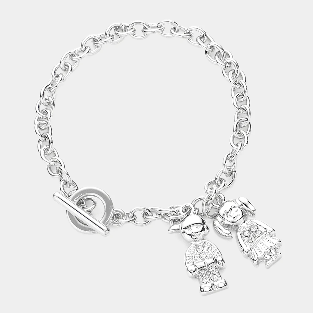 Couple Charm Toggle Bracelet