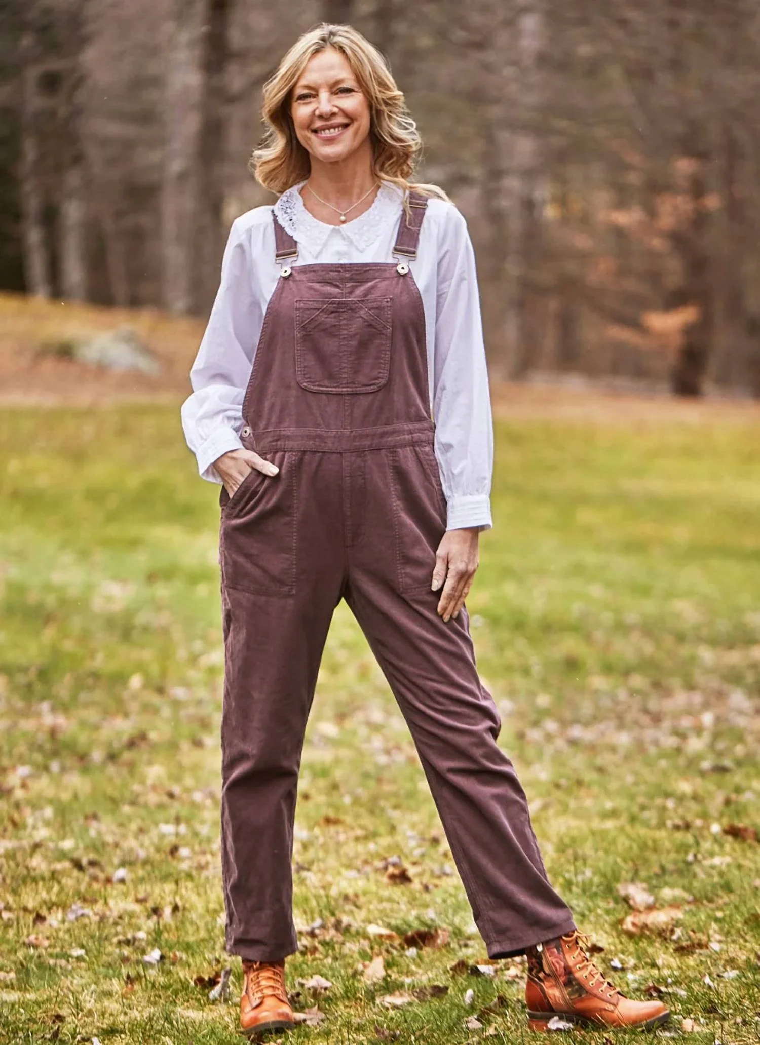 Cowgirl Corduroy Overall In Cocoa