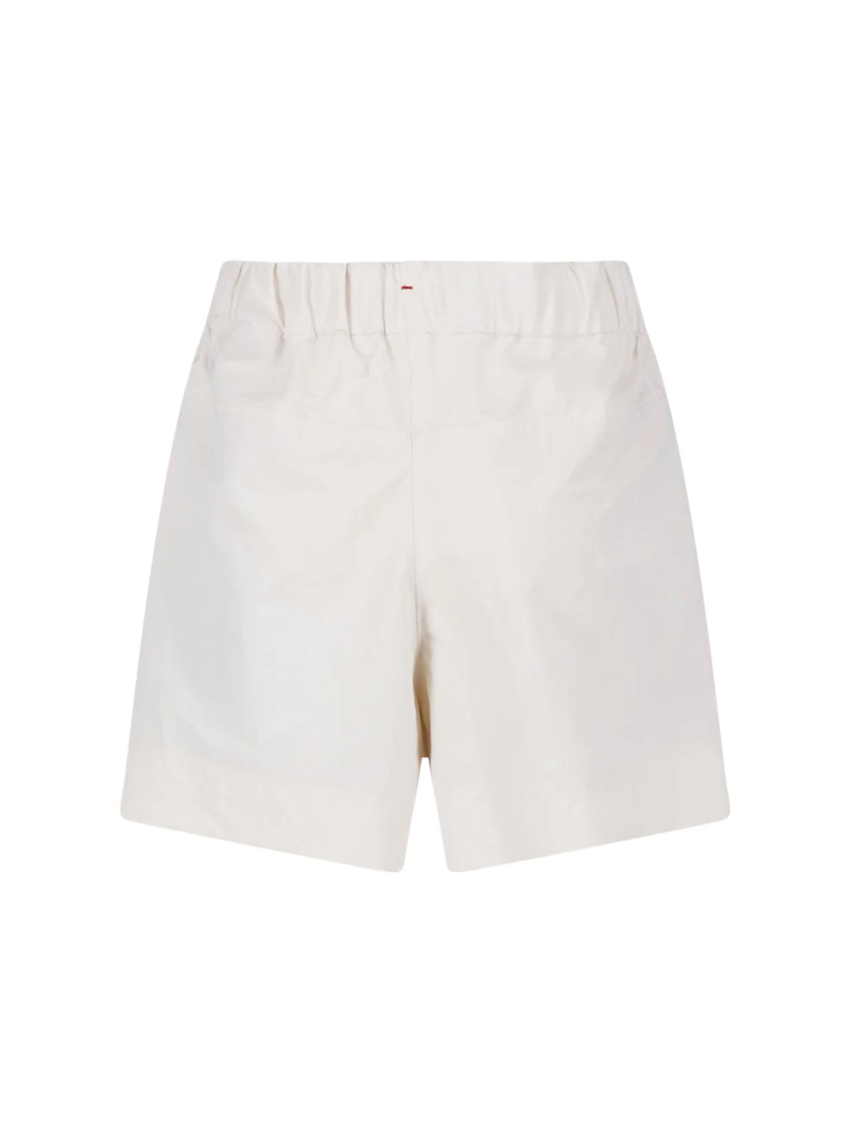 Cream Drawstring Straight Leg Fabric Shorts - Image 2