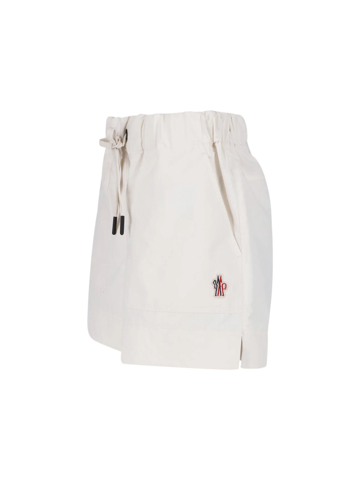 Cream Drawstring Straight Leg Fabric Shorts - Image 3