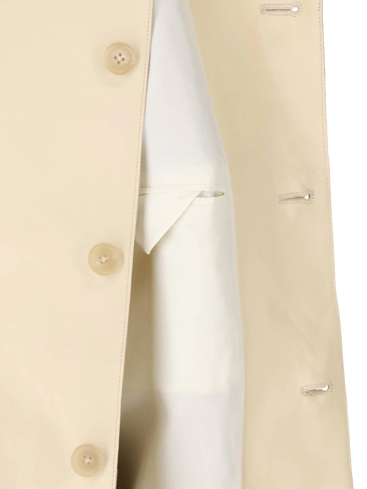 Cream Minimalist Boxy Classic Collar Jacket - Image 5
