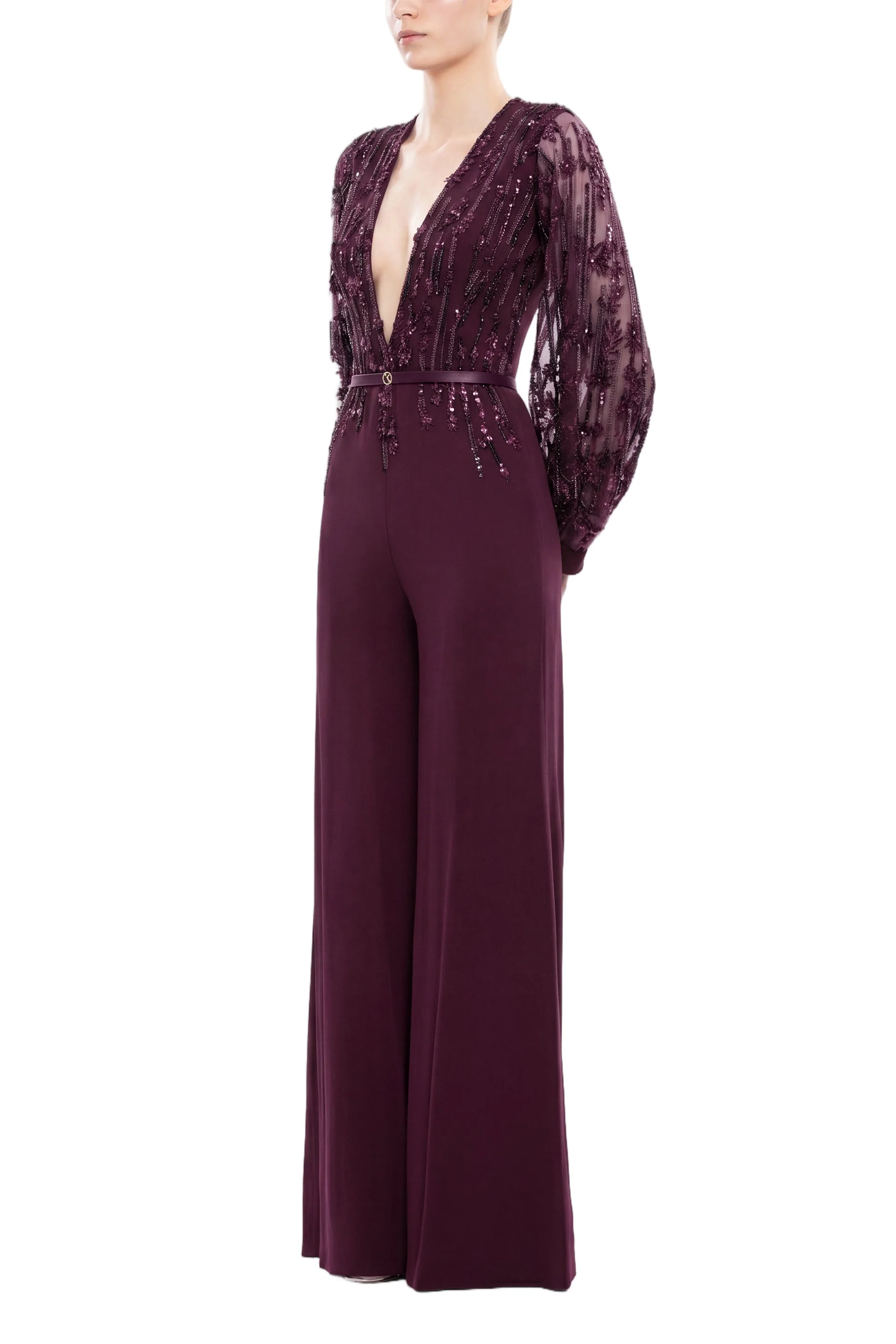 Crepe Beaded Jumpsuit - Image 2