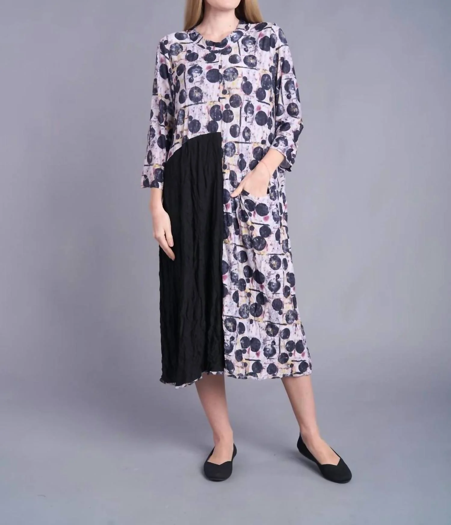 Crinkle Dress In Black - Image 2