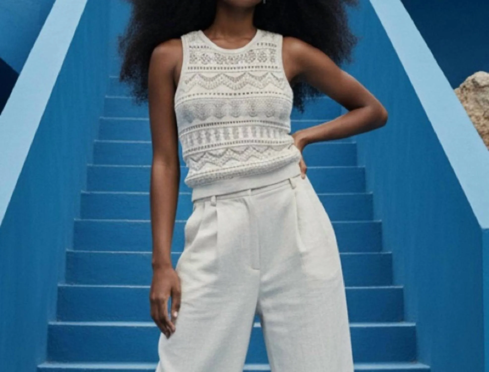 Crochet Tank Top In Cream