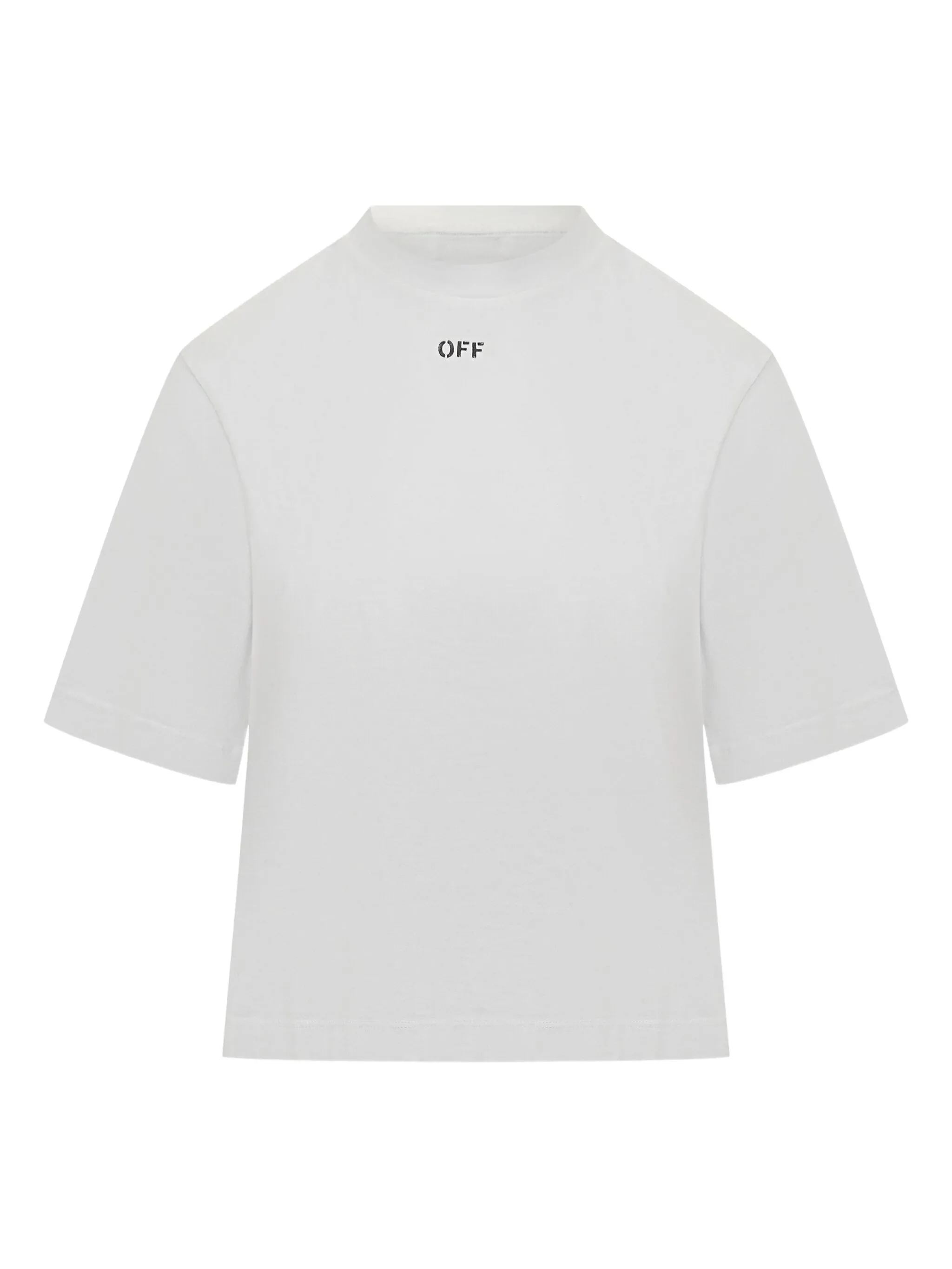 Cropped Floral Arrow Graphic Cotton T-Shirt