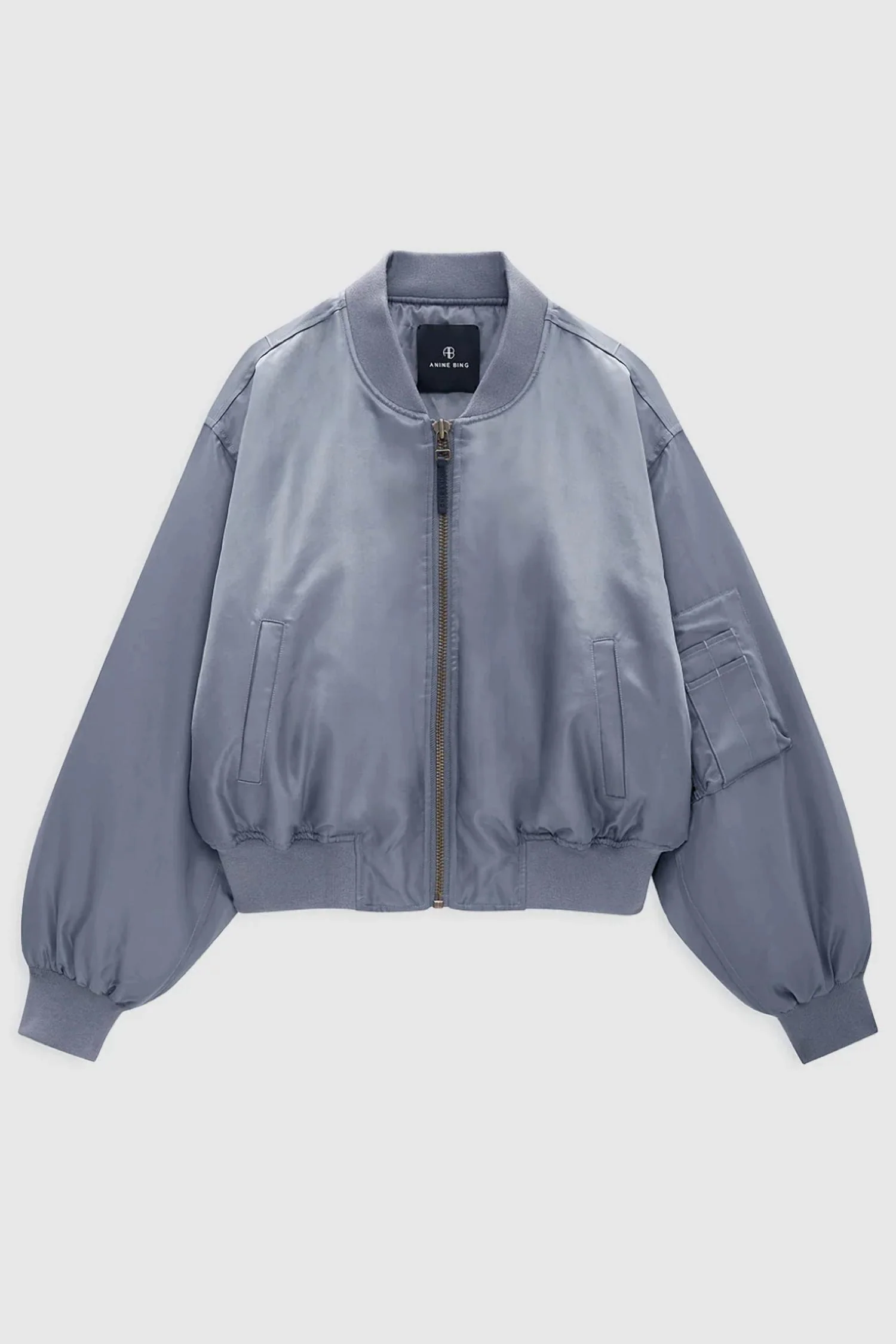Cropped Leon Bomber Jacket In Dark Grey - Image 2