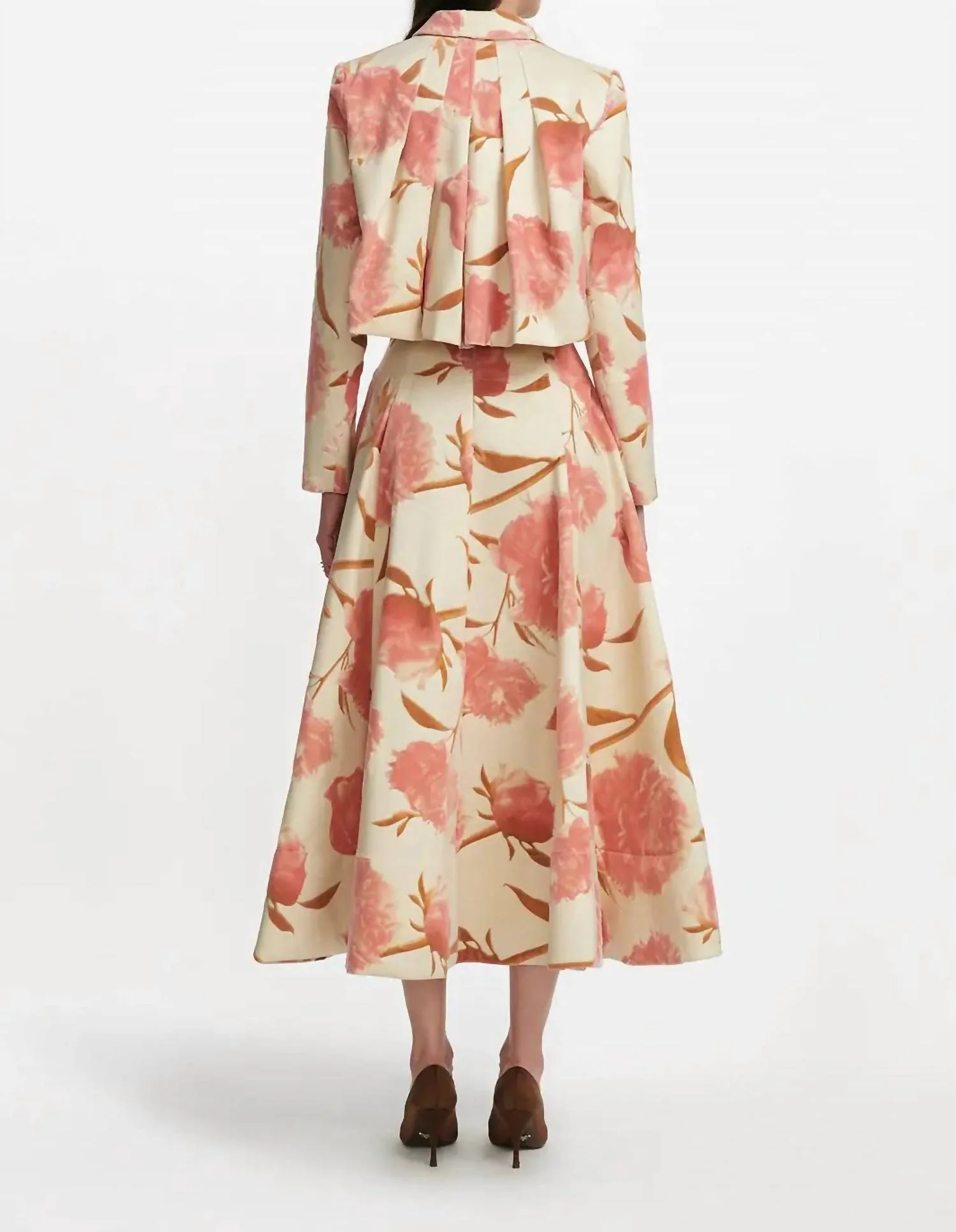 Cropped Tucked Jacket In Pink Multi - Image 2