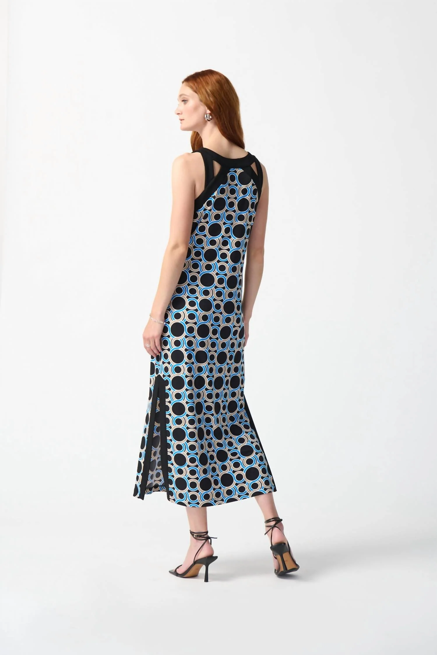 Cut-Out Neck Maxi Dress In Black Multi - Image 3
