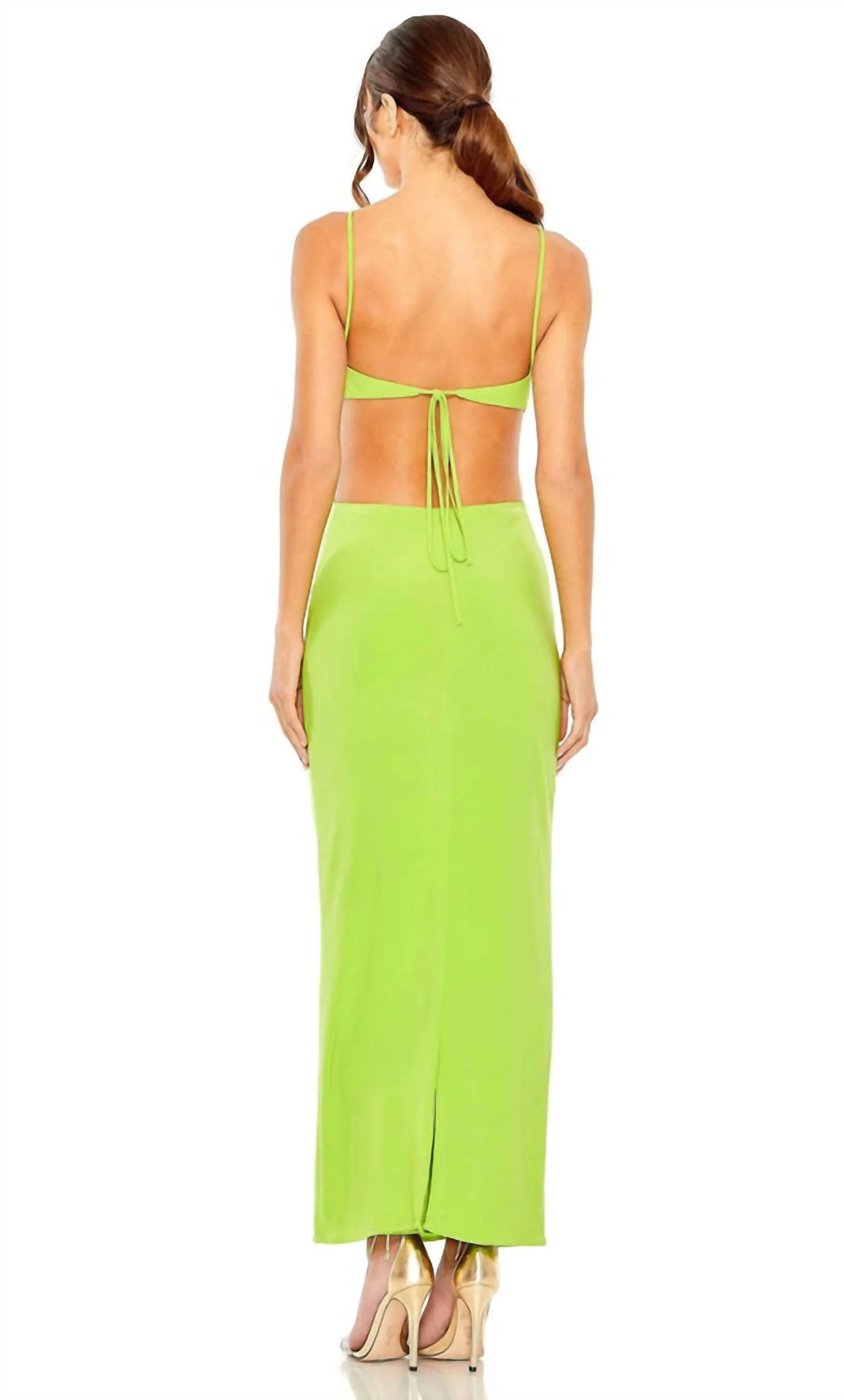 Cutout Maxi Dress In Green - Image 2