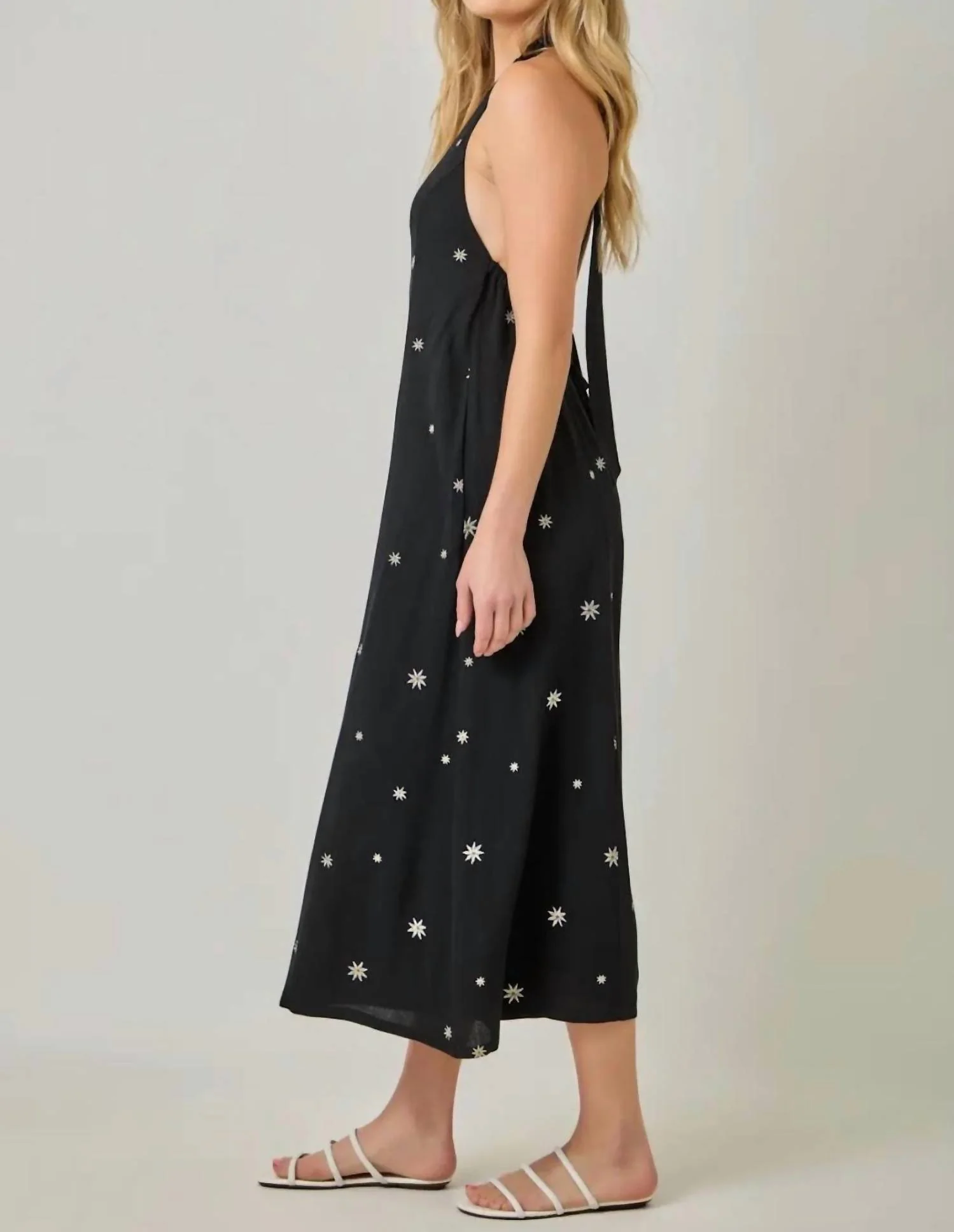 Daisy Halter Jumpsuit In Black