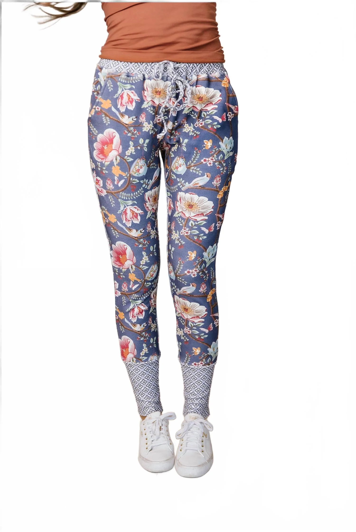 Dancing Floral Joggers In Blue - Image 3