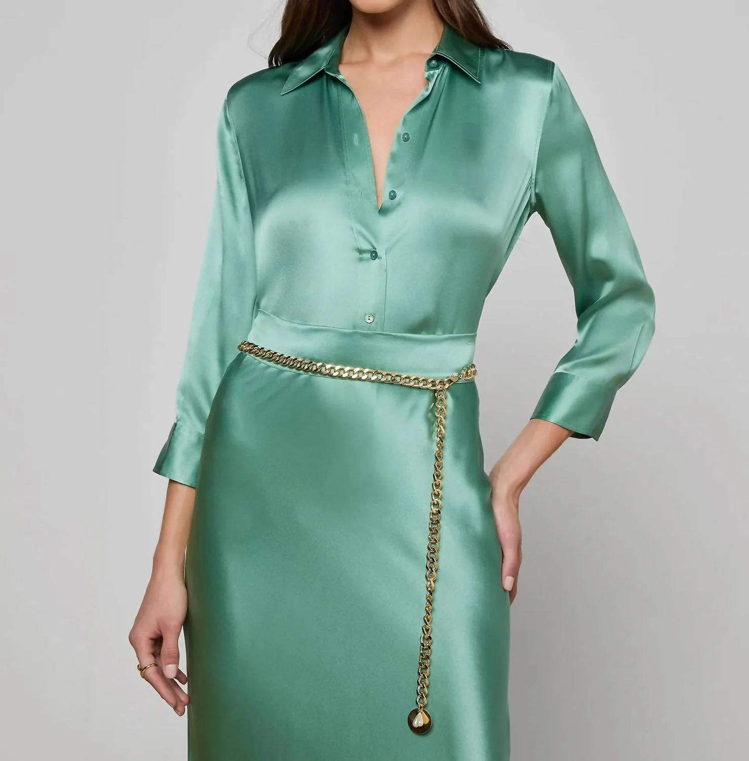 Dani Silk Blouse In Malachite Green