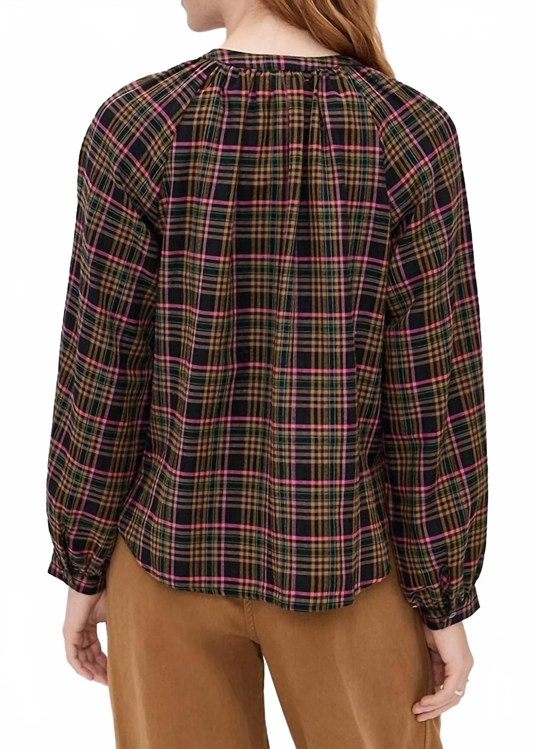 Dara Top In Espresso Plaid - Image 3