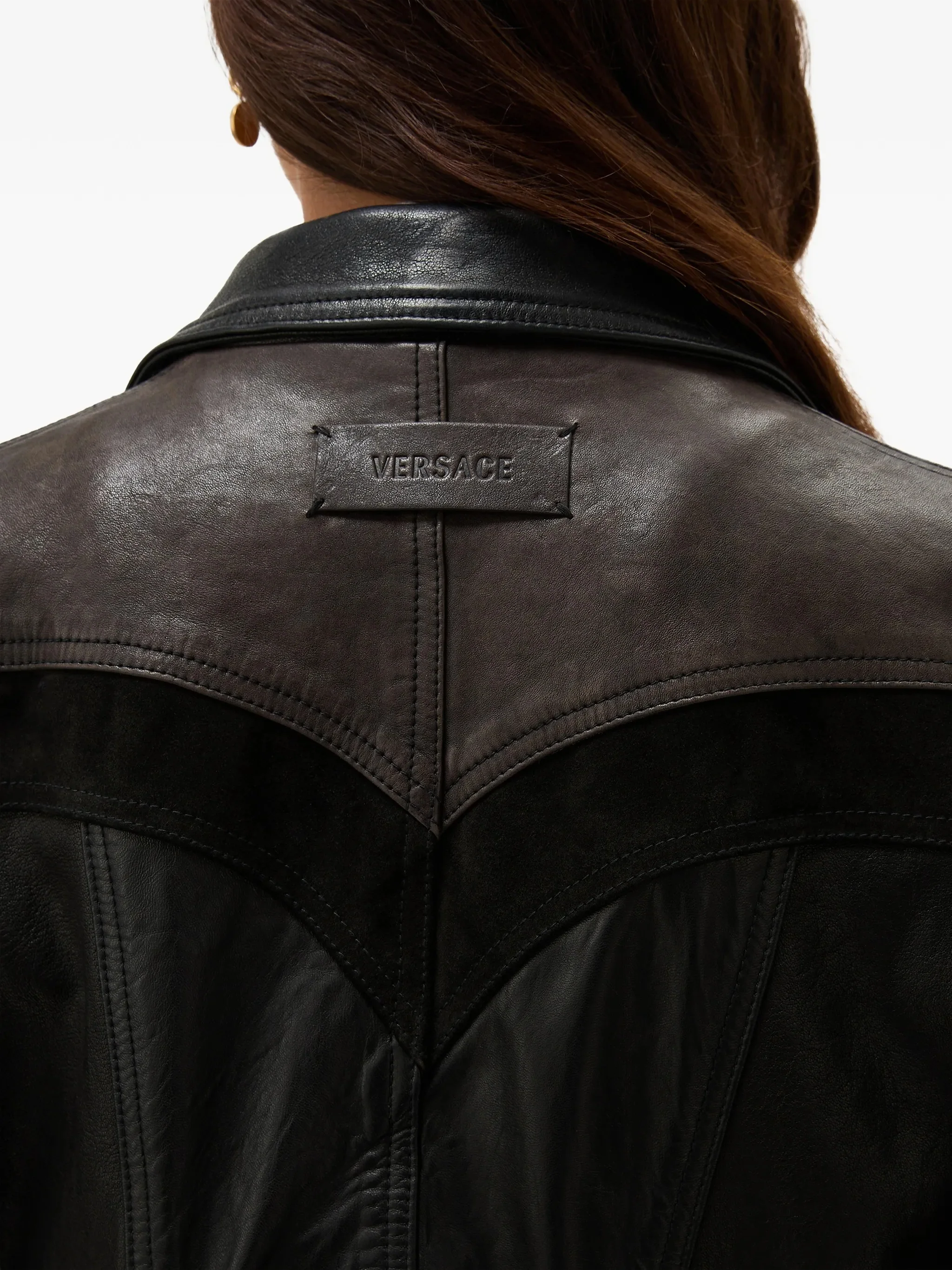Dark Brown Patchwork Unit Mix Jacket - Image 4
